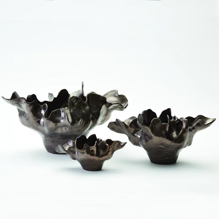 Handcrafted Bronze Ceramic Decorative Bowl, Small Size
