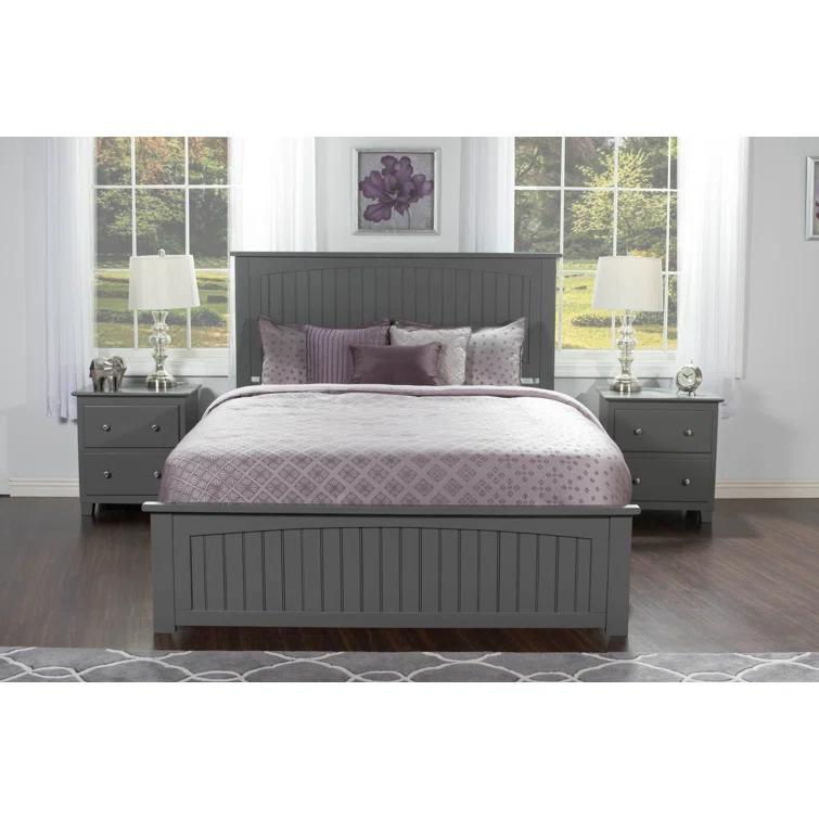 Nantucket Low Profile Solid Wood Platform Bed with Matching Footboard