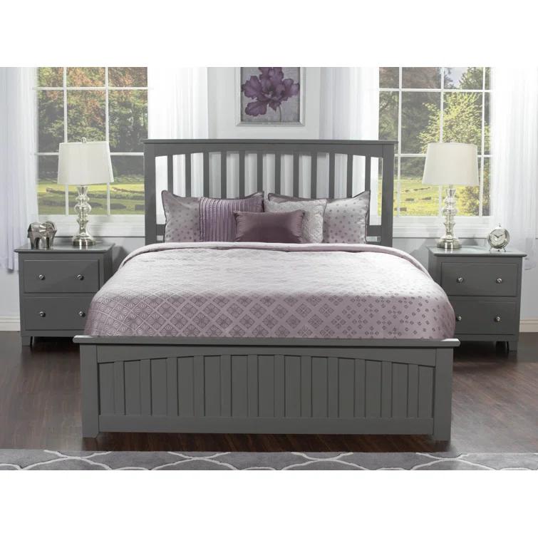 Mission Low Profile Solid Wood Platform Bed with Matching Footboard