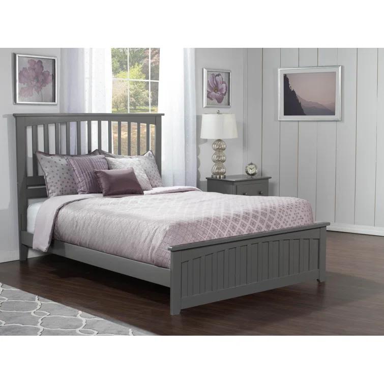 Mission Low Profile Solid Wood Platform Bed with Matching Footboard
