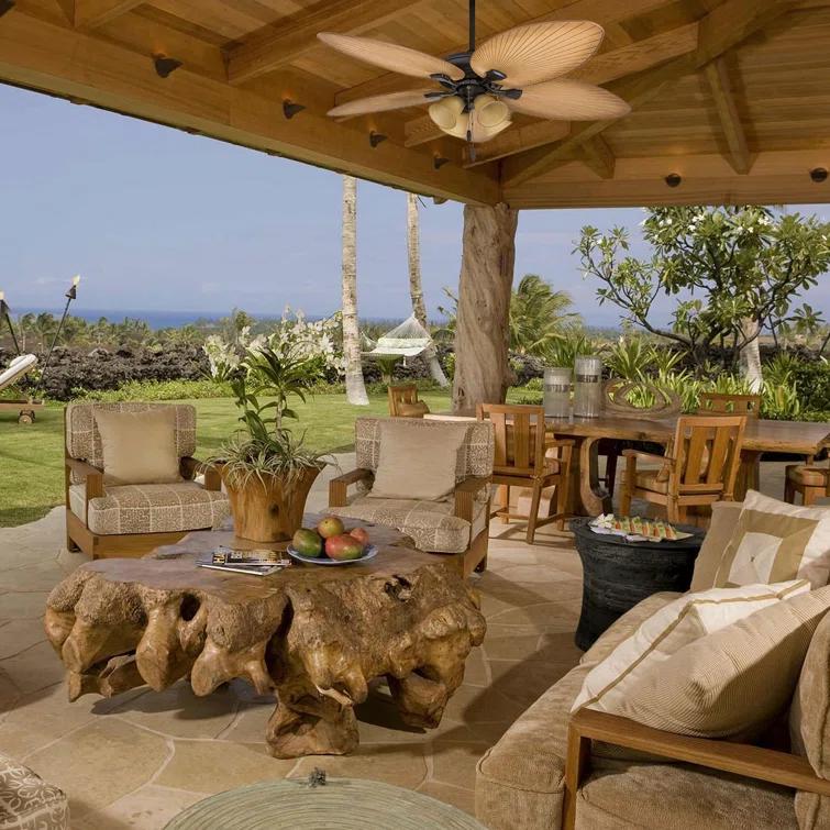 52" Palm Valley Tropical 5 Blade LED Ceiling Fan