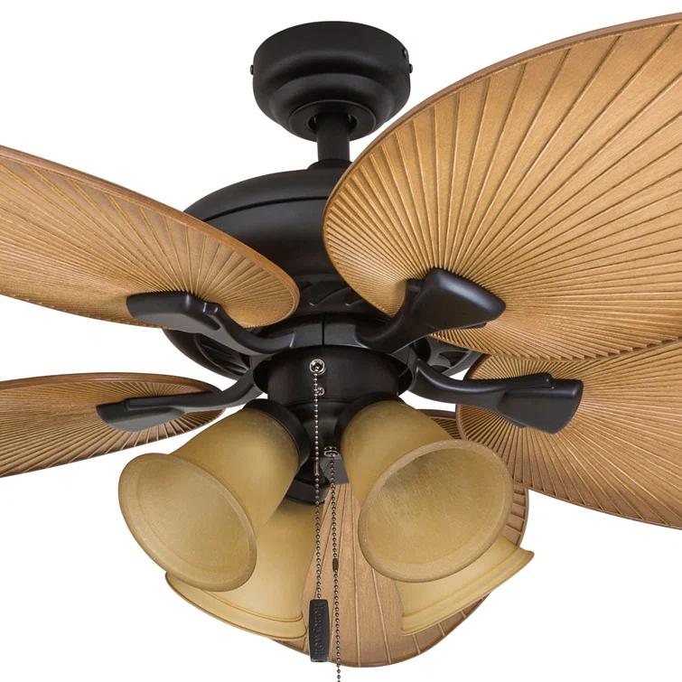 52" Palm Valley Tropical 5 Blade LED Ceiling Fan