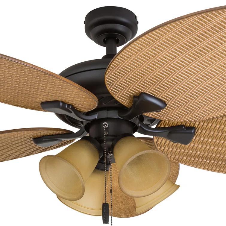 52" Palm Valley Tropical 5 Blade LED Ceiling Fan