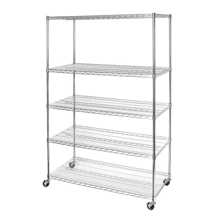UltraDurable 24" D 5-Tier NSF-Certified Steel Shelving with Wheels