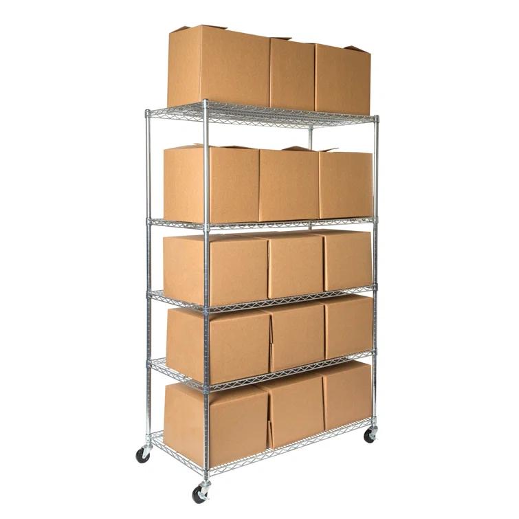 UltraDurable 24" D 5-Tier NSF-Certified Steel Shelving with Wheels