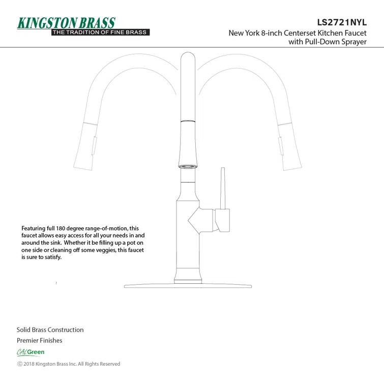 Kingston Brass New York Single-Handle Pull-Down Kitchen Faucet