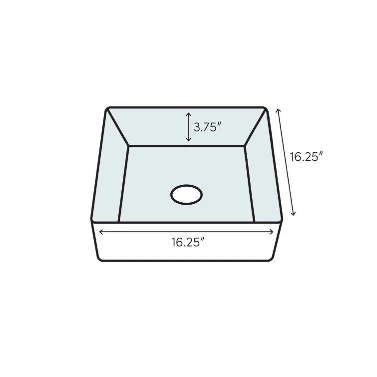 Vox® Ceramic Square Vessel Bathroom Sink with Overflow