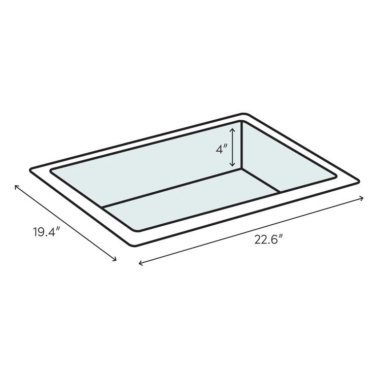 Archer® Vitreous China Rectangular Drop-In Bathroom Sink with Overflow