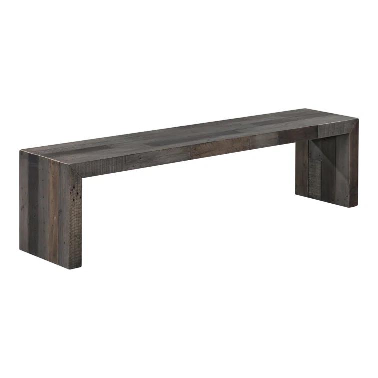 Transitional Rustic Recycled Pine 71'' Bench in Gray