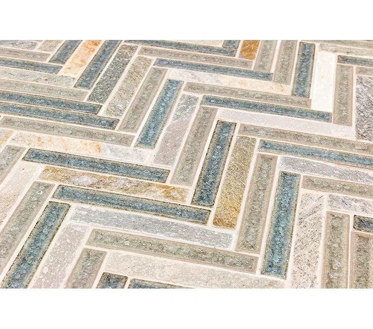 Roman 0.56" x 4" Marble Herringbone Mosaic Wall Tile