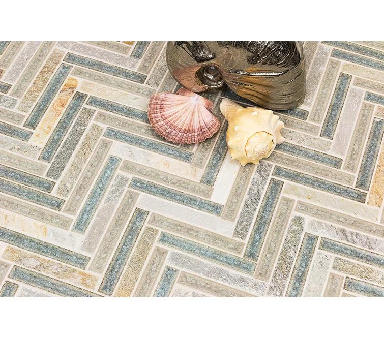Roman 0.56" x 4" Marble Herringbone Mosaic Wall Tile