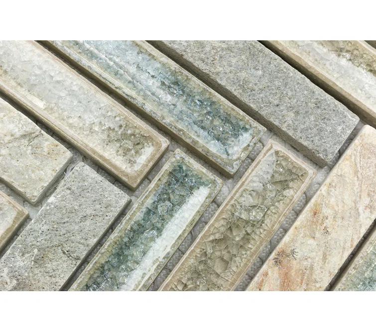 Roman 0.56" x 4" Marble Herringbone Mosaic Wall Tile