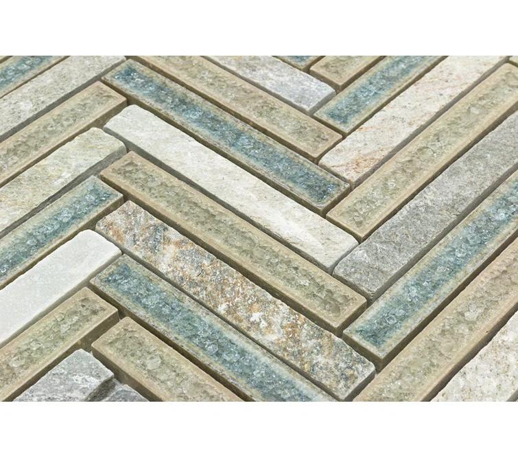 Roman 0.56" x 4" Marble Herringbone Mosaic Wall Tile