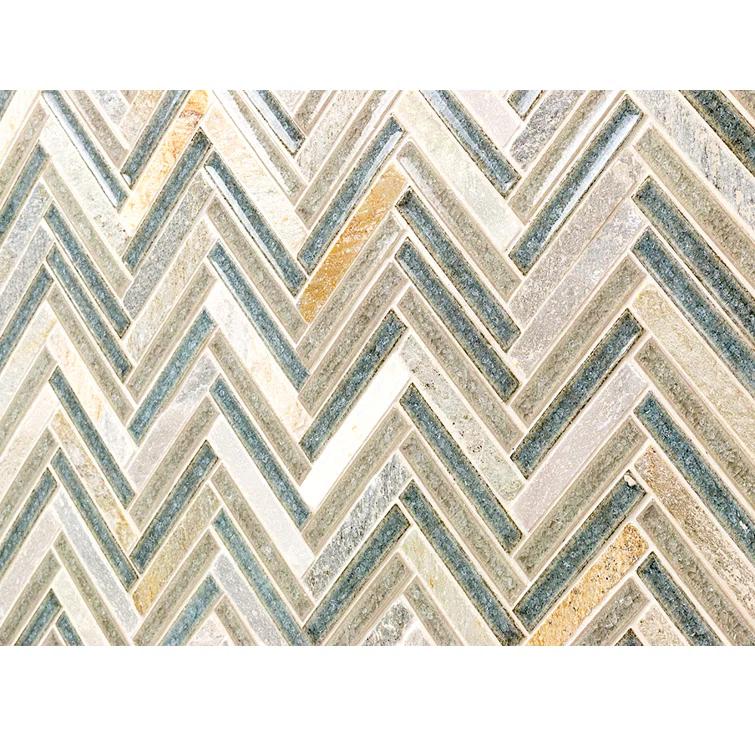 Roman 0.56" x 4" Marble Herringbone Mosaic Wall Tile