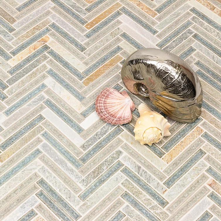 Roman 0.56" x 4" Marble Herringbone Mosaic Wall Tile