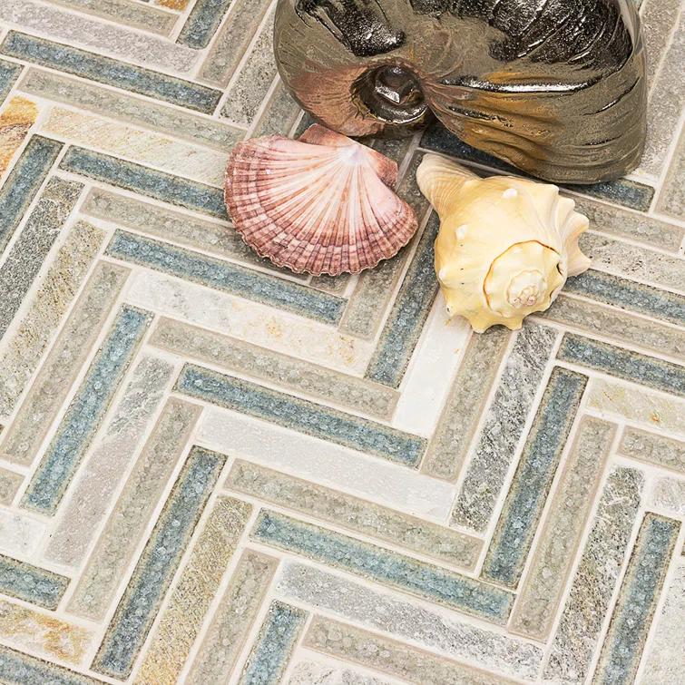 Roman 0.56" x 4" Marble Herringbone Mosaic Wall Tile