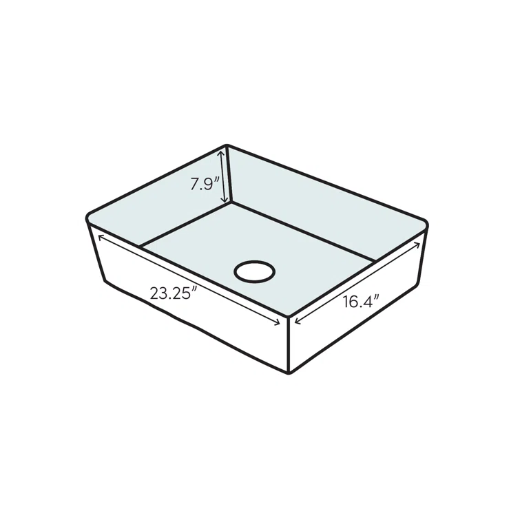 Vitreous China Rectangular Undermount Bathroom Sink with Overflow