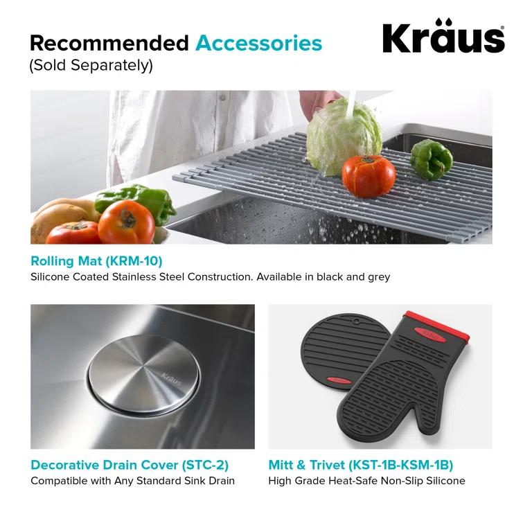Kraus KRAUS 30-in Standart PRO Kitchen Sink Combo Set with Bolden Kitchen Faucet and Soap Dispenser KHU100-30-1610-53SS