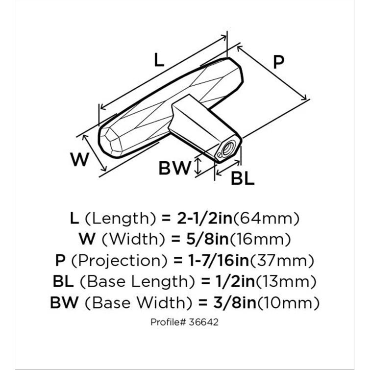 Amerock St. Vincent 1 7/16" Length Bar Knob & Reviews | Wayfair