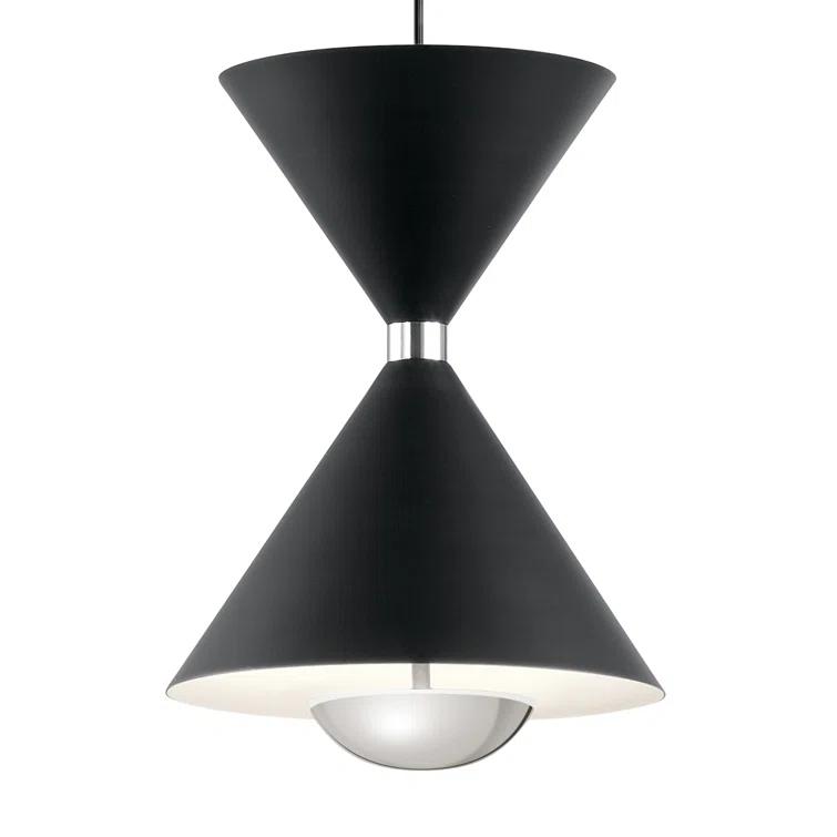 Kordan™ 1 - Light Matte Black/Polished Nickel LED Single Pendant