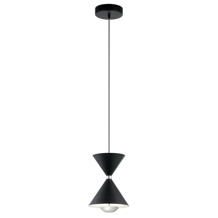 Kordan™ 1 - Light Matte Black/Polished Nickel LED Single Pendant