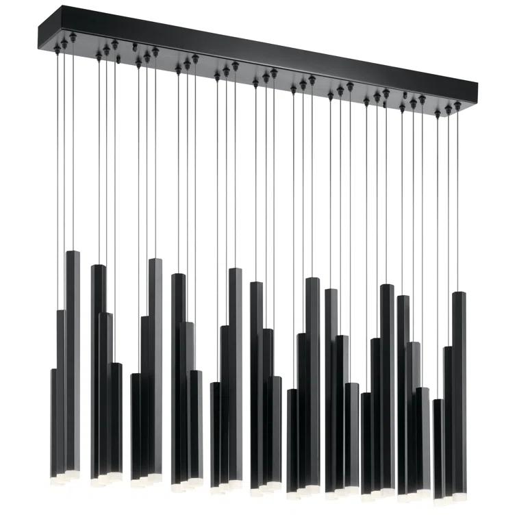 Soho Black Square 33-Light LED Acrylic Pendant