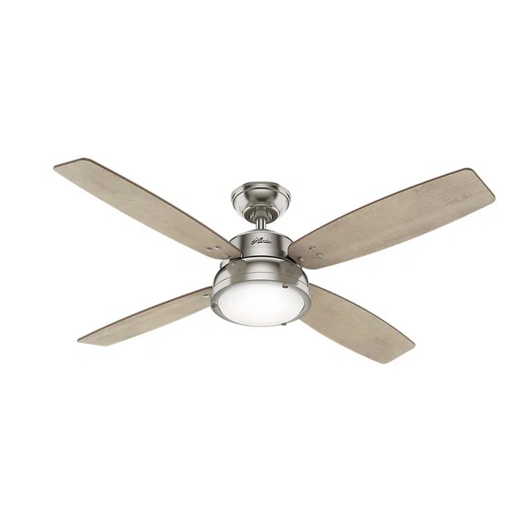 52" Wingate 4 - Blade LED Standard Ceiling Fan with Remote Control and Light Kit Included