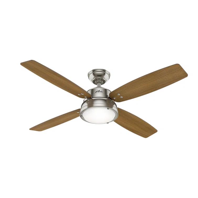52" Wingate 4 - Blade LED Standard Ceiling Fan with Remote Control and Light Kit Included
