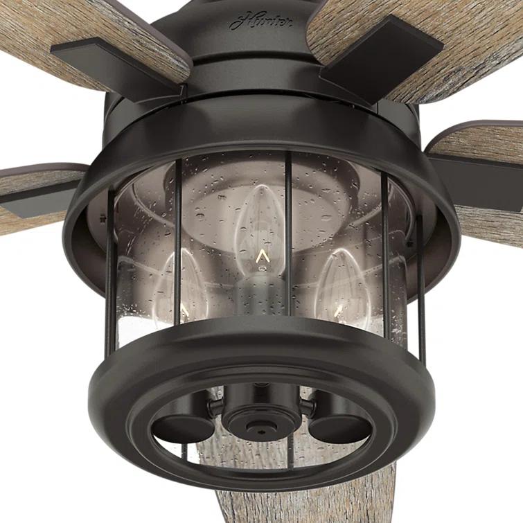 Hunter Fan 52" Coral Bay 5 - Blade Outdoor Standard Ceiling Fan with Remote Control and Light Kit Included