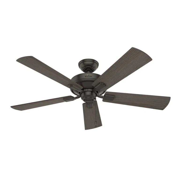 Hunter Fan 52" Crestfield 5 - Blade Modern Farmhouse Indoor Ceiling Fan with Light and Pull Chains