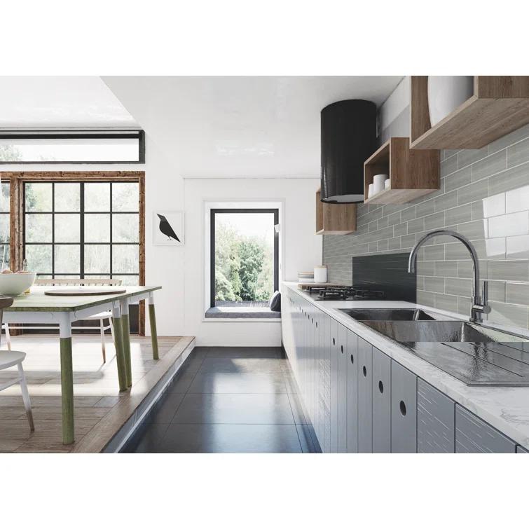 Premium Hand Painted 4" x 12" Straight Edge Glass Subway Tile