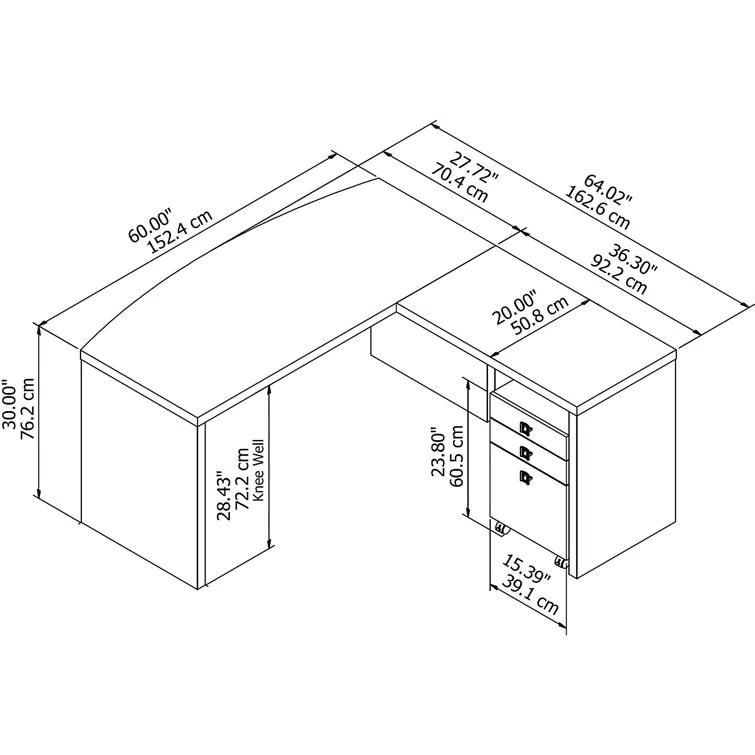 Bush Business Furniture Echo 3 L-Shaped Computer Desk Office Set