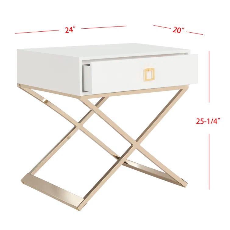 Zarina Modern Cross Leg End Table - White - Safavieh.