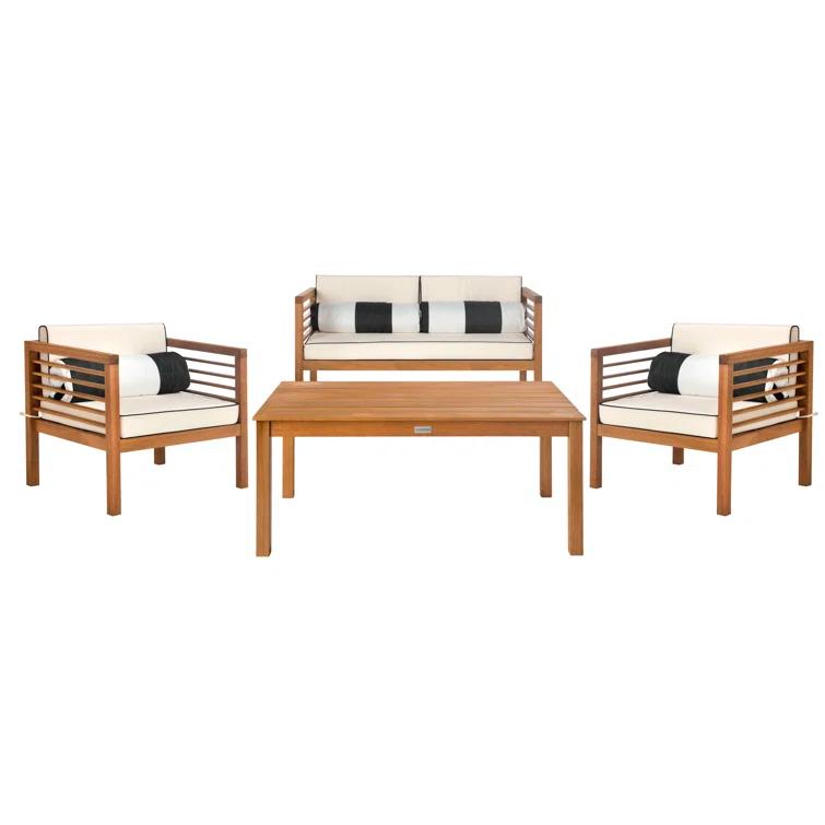 Wade Logan® Arlethe 5 Piece Rattan Sofa Seating Group with Cushions