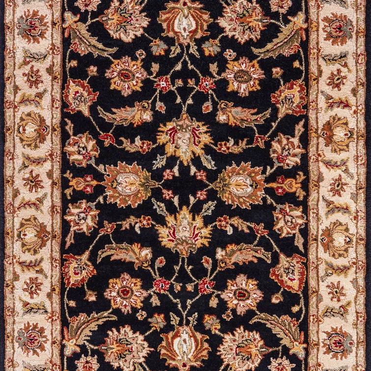 Selene Black and Beige Hand-Tufted Wool Rug 2'6" x 4'