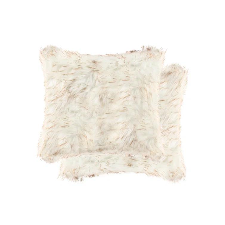 Belton Animal Print Faux Fur Throw Pillow (Set of 2)