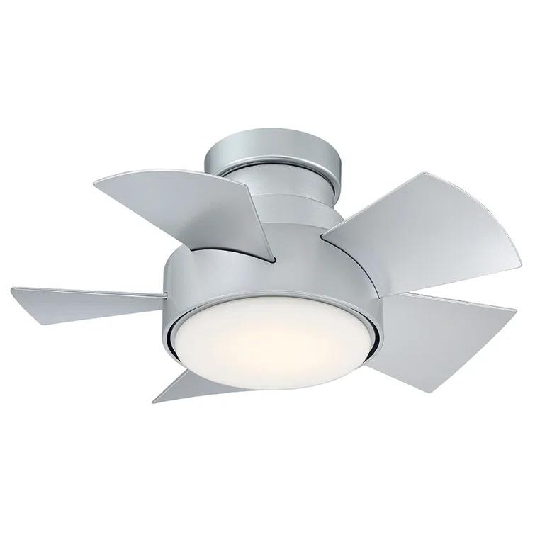 Vox 5 - Blade Indoor/Outdoor Smart Flush Mount Ceiling Fan with Remote Control and LED Light Kit