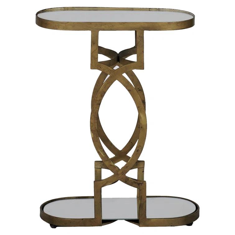 Gabby Natasha Mirrored Glass Top End Table