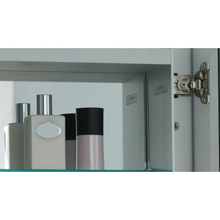 R3 Series Recessed or Surface Mount Frameless Medicine Cabinet with 3 Adjustable Shelves