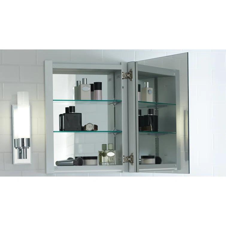 R3 Series Recessed or Surface Mount Frameless Medicine Cabinet with 3 Adjustable Shelves