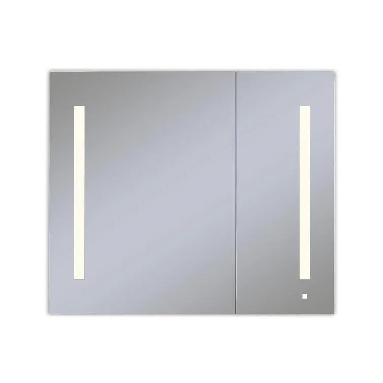 Robern AC3040D4P2LAW AiO Recessed Frameless Medicine Cabinet with 3 Adjustable Shelves and LED Lighting