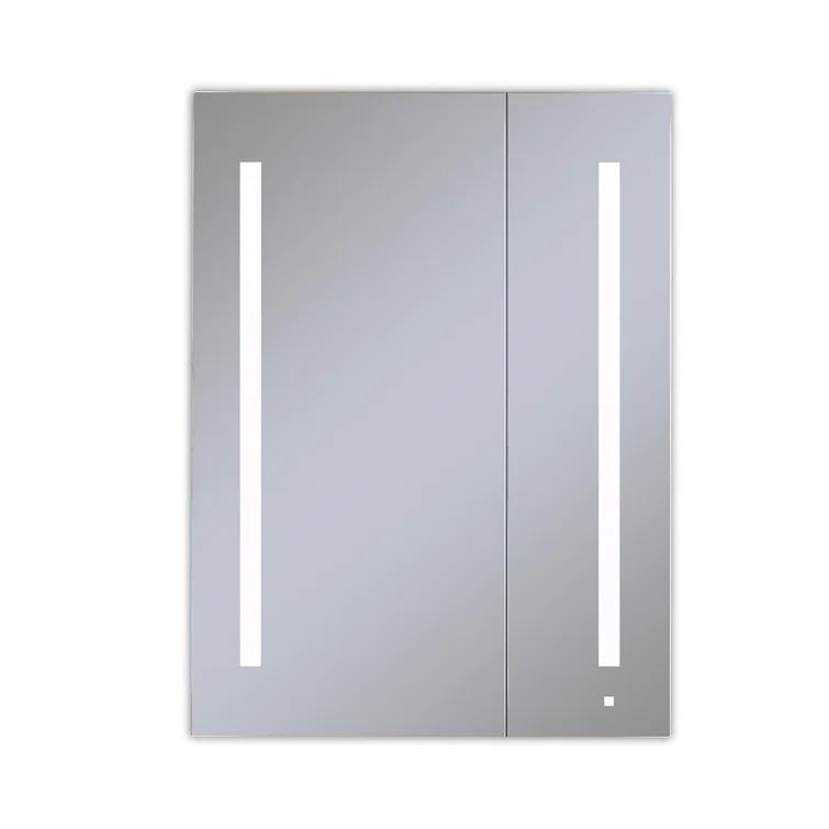 Robern AC2440D4P1L AiO Recessed Frameless Medicine Cabinet with 6 Adjustable Shelves and LED Lighting