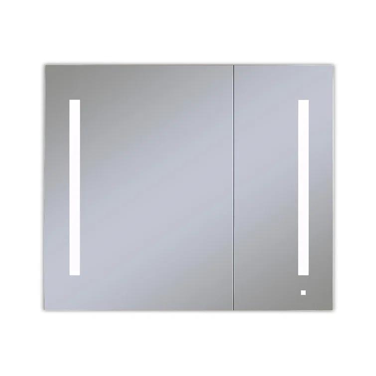 AiO Recessed Frameless Medicine Cabinet with 6 Adjustable Shelves and LED Lighting