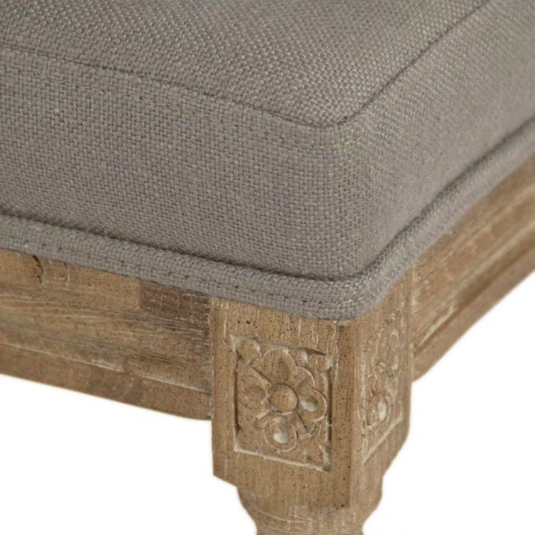Medallion Bar Stool, Grey Linen