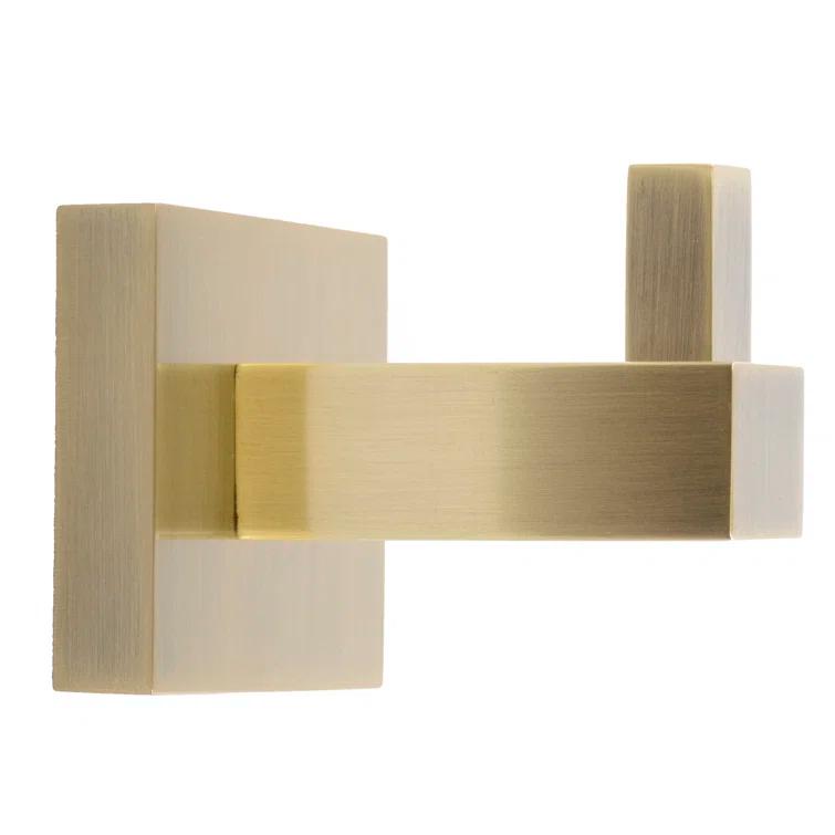 Capri 2 Piece Wall Mounted Brass Robe Hook Set