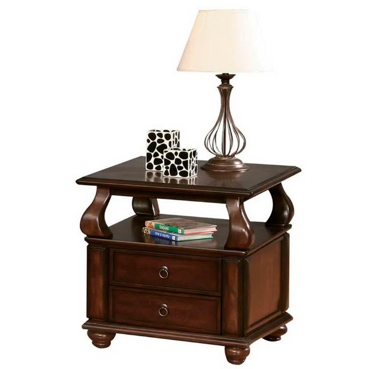 Charleen Solid Wood Top 2 - Drawer End Table