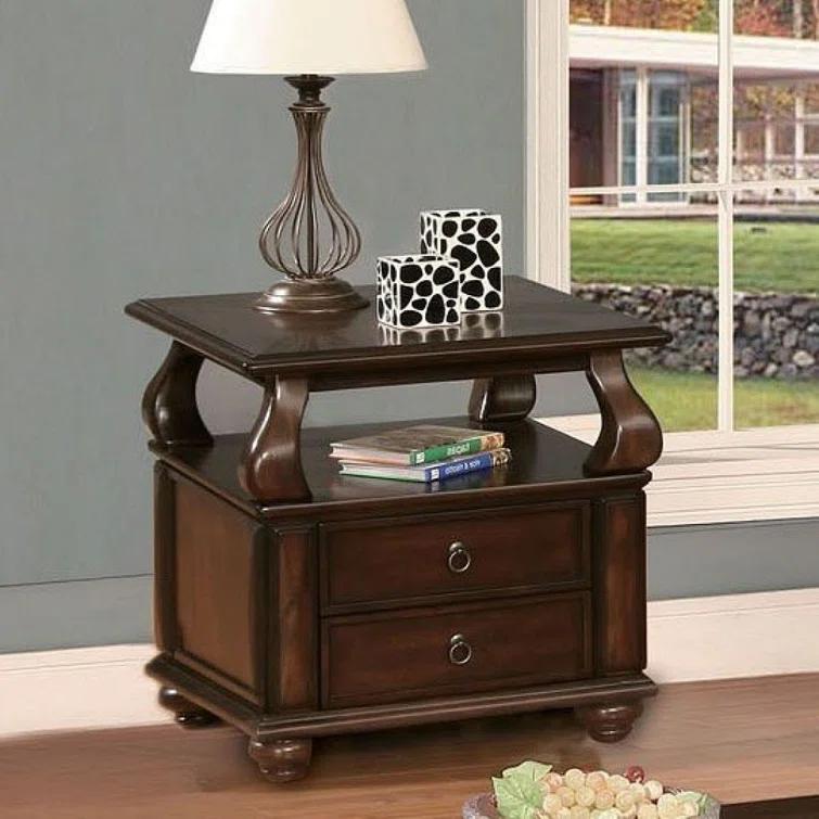 Charleen Solid Wood Top 2 - Drawer End Table