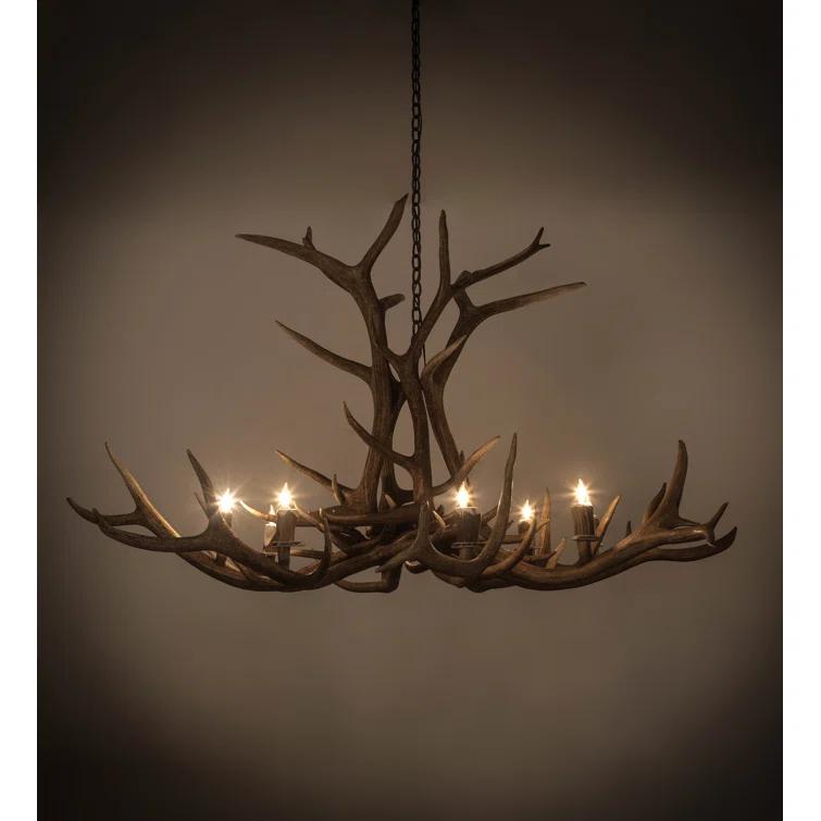 Rustic Lodge 8 - Light Antler Classic / Traditional Chandelier