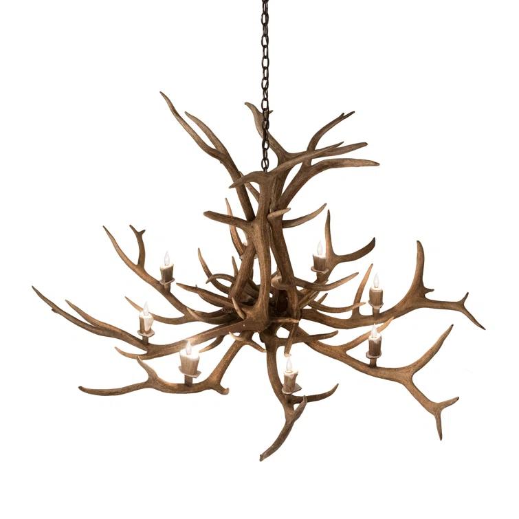 Rustic Lodge 8 - Light Antler Classic / Traditional Chandelier