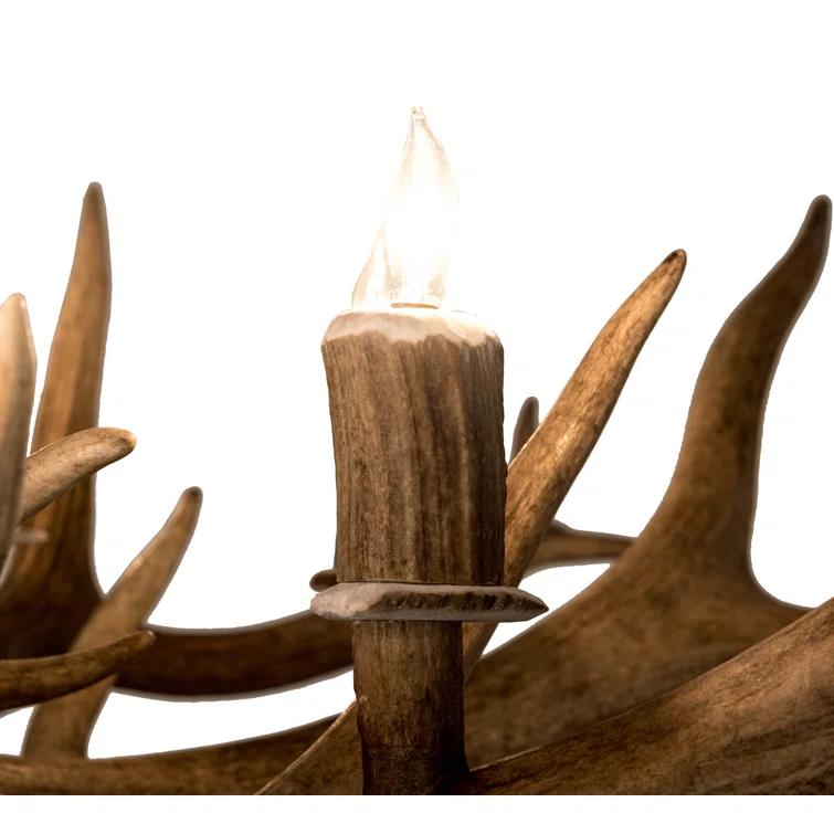 Rustic Lodge 8 - Light Antler Classic / Traditional Chandelier